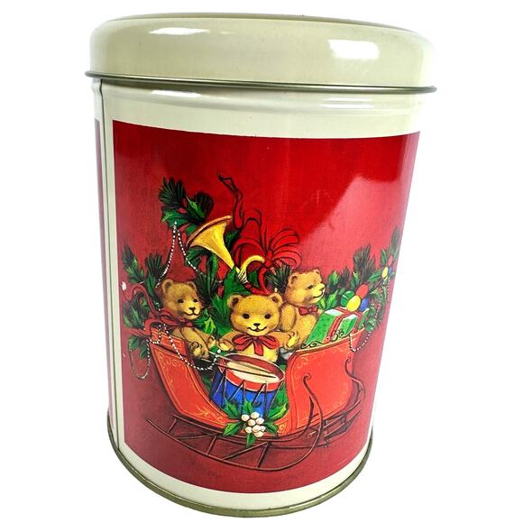 Nesting/Stacking Christmas Tins New Never Used Rocking Horse Sleigh Teddy Bear! - Picture 7 of 9